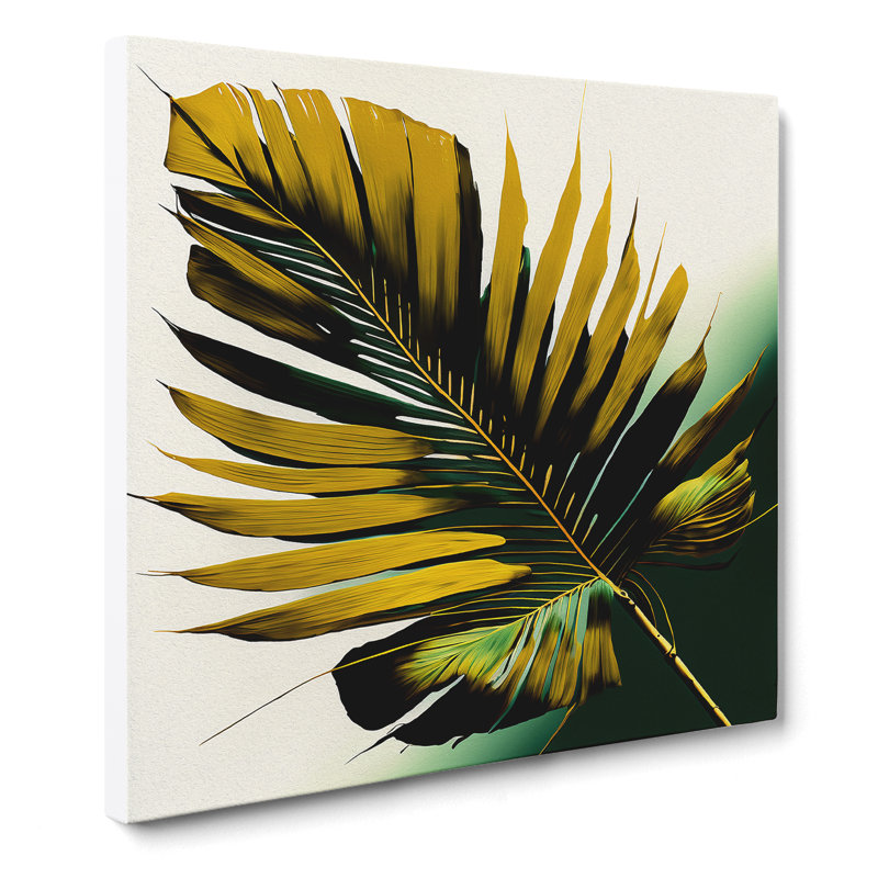 Palm Leaf Gestural Art No.1 - Wrapped Canvas, 35cm H x 35cm W x 3cm D