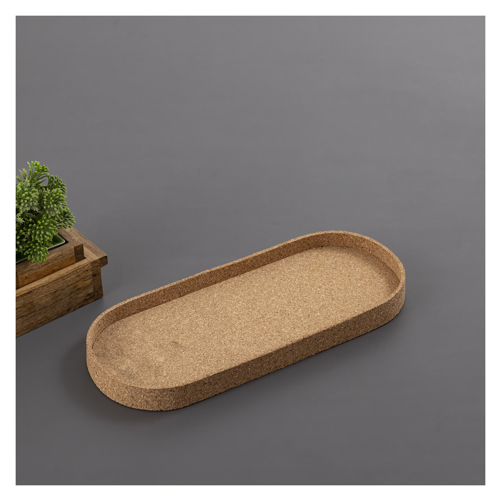 Oval Cork Tray Lg, 8"Wx20.5"Dx1.25"H