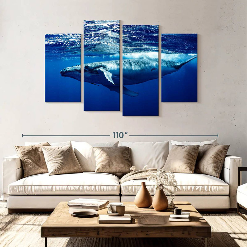 Brampt Humpback Whale Below Surface, 54" H x 84" W