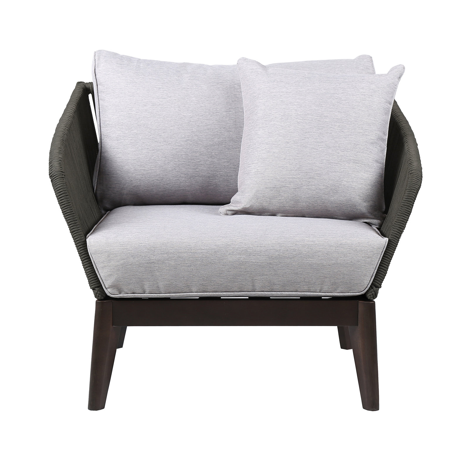 Eucalyptus Patio Lounge Chair, Charcoal/Black
