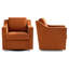 Grand et large fauteuil rembourré pivotant avec coussin de dossier et de siège amovible-119560763