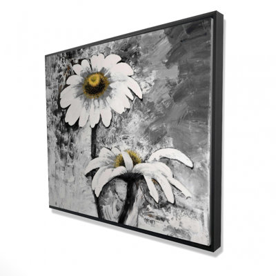 Abstract Daisies Flowers Print On Canvas