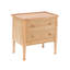 Table de chevet moderne à 2 tiroirs avec plateau et pieds en bois massif Barker