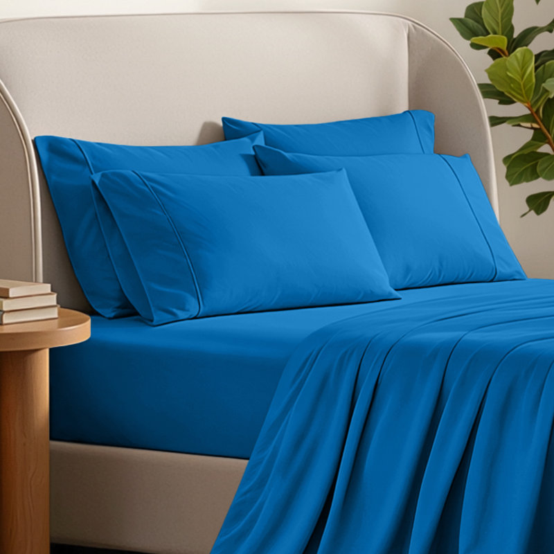 Ultra-Soft Microfiber Pillowcase, Medium Blue, 4 Standard Pillowcases