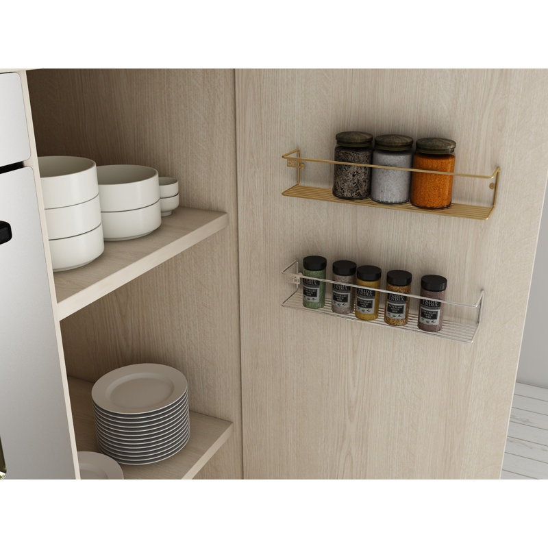Étagère murale Sophie en métal, finition dorée, 2,8 x 2,8 x 13,0 pouces | Fabrication 100% durable en métal, peut supporter jusqu'à 2,2 lb | Parfait pour la décoration intérieure moderne, design unique pour le salon ou la chambre à coucher