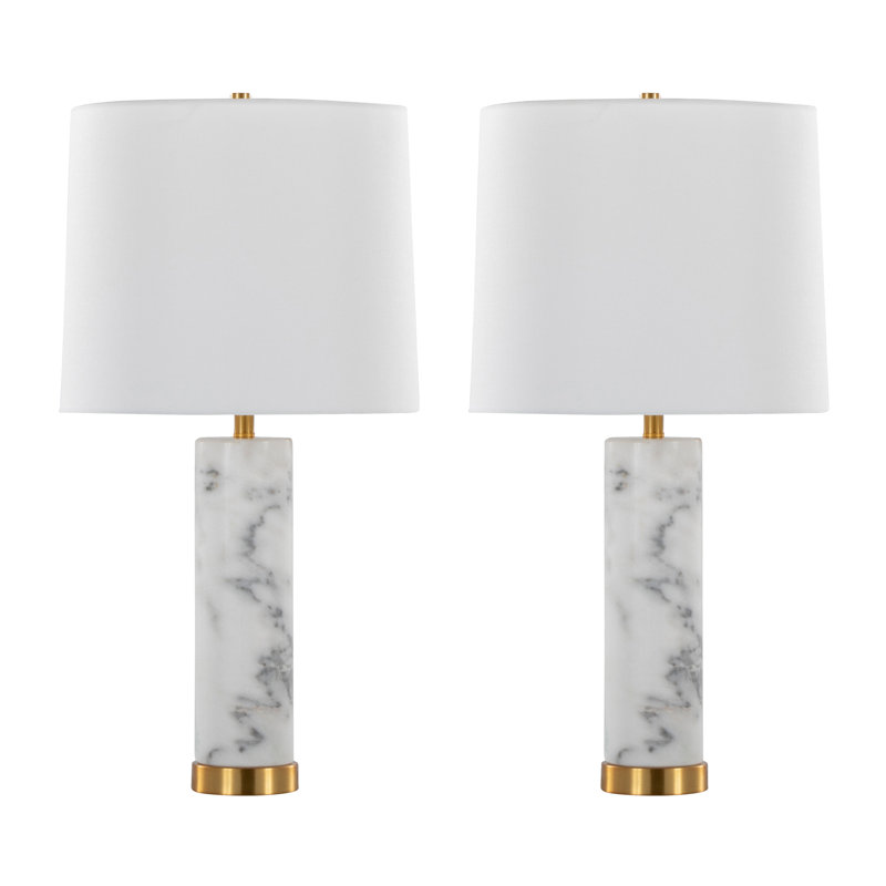 Ensemble de 2 lampes de table en marbre Marabella