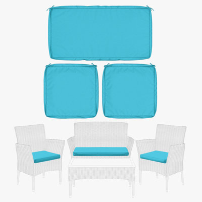 Cartert 3Pcs Outdoor Cushion Cover Set And Patio Seat Cushion Covers, Only Covers