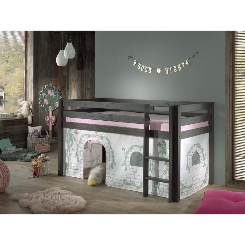 Pino European Single (90 x 200cm)  Mid Sleeper Loft Bed, Standard, White