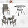 Basima 4 - Person Metal Patio Dining Set with Round Table