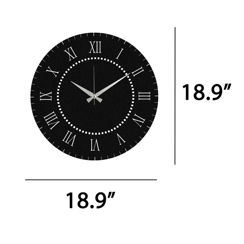Horloge murale élégante en métal 18,9 po x 18,9 po | Fabrication 100% métal, épaisseur: 0,05 pouce | Nécessite 1 pile AA (non incluse) | Parfait pour les décors modernes et les espaces de vie