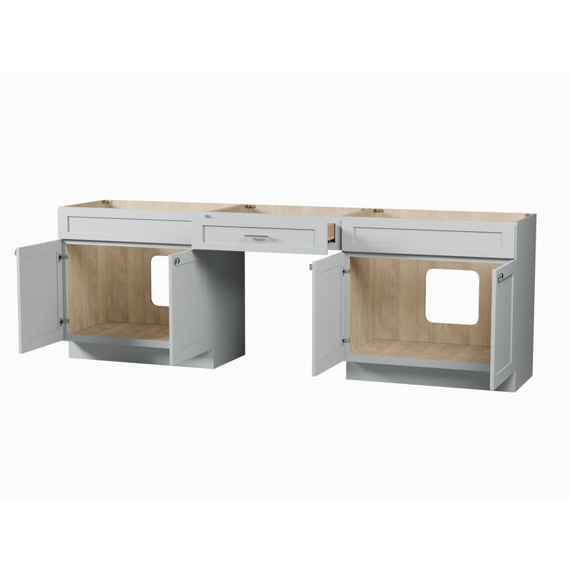 Base de meuble-lavabo double 102 po seulement, Gris