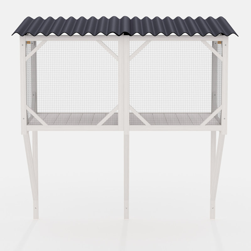 Fenêtre pour chat, enceinte de 43,3 po, grands chats d'intérieur, facile à assembler, style décontracté, cage toutes saisons, balcon spacieux, vue extérieure à 360 °