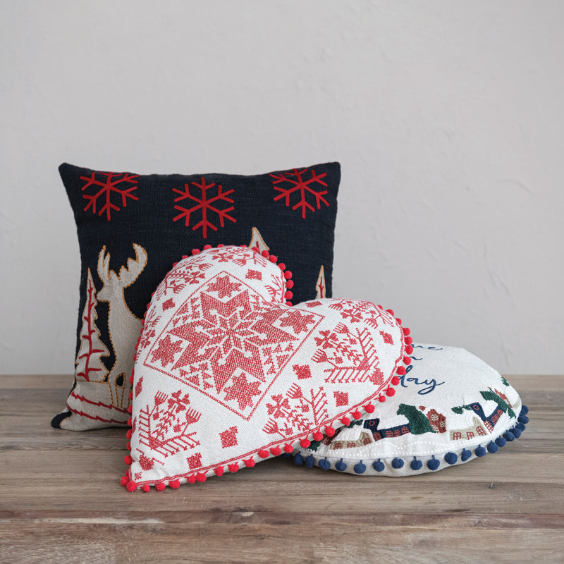 Cotton Blend Throw Circular Pillow Cover & Insert