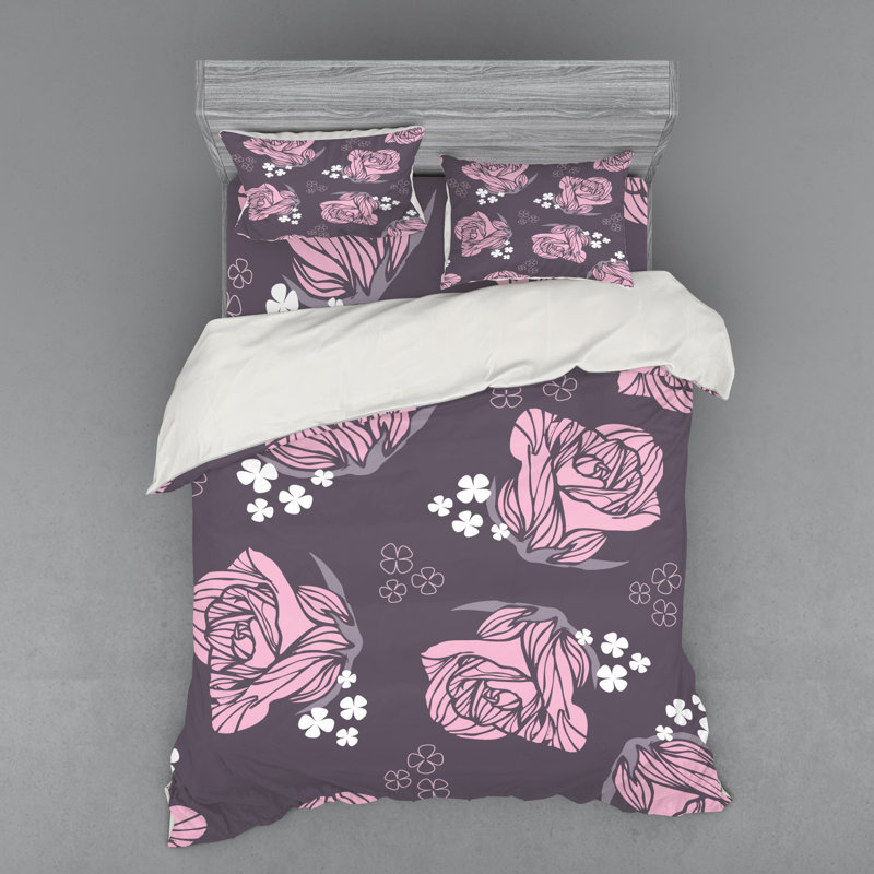 Farmhouse / Country Floral Duvet Cover, Queen Duvet Cover + 3 Additional Pieces