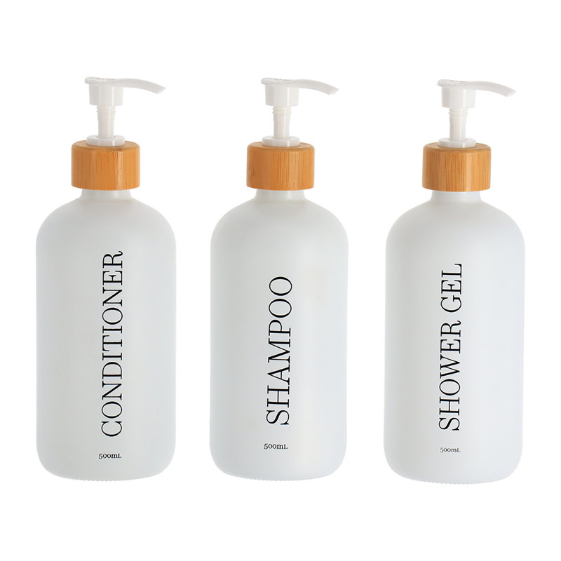 Ensemble de 3 distributeurs de douche blancs rechargeables 17 oz liq. (500 ml), Blanc