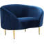 Fauteuil demi-tonneau en velours de 43,5 po Ritz-1894639762