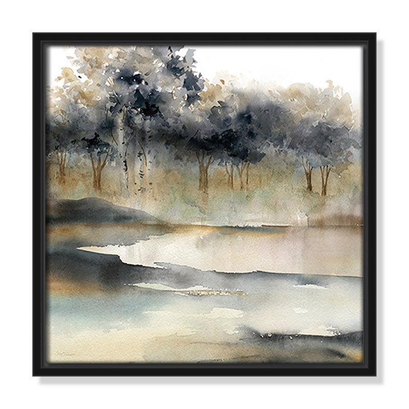Silent Waters Collection " Silent Waters I " by Carol Robinson, 13.5" H x 13.5" W x 2" D, Black