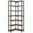 78.74" Tall 7-Tier Industrial Corner Bookshelf Tall Wood Metal Etagere Display Shelf For Home Office-723279324-735428893