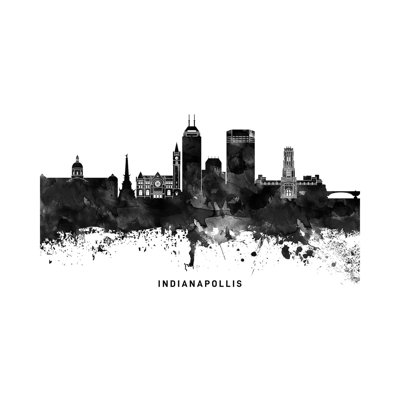 " Indianapolis Skyline Black And White " by WallDecorAddict