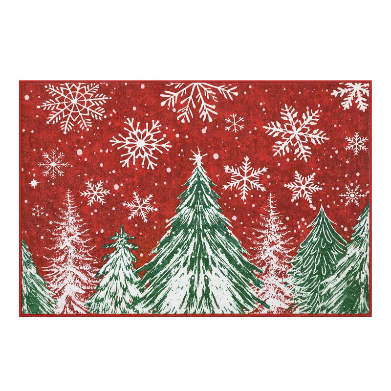 Tapis de Noël pour le salon Tapis antidérapant lavable pour la chambre à coucher Tapis de ferme résistant aux taches pour la salle à manger Bureau