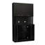 Grande armoire noire de 70,35 po pour la chambre à coucher. 6 portes, 1 tablette ouverte, 1 tablette de rangement attrayante en noir. Pièce stable-1575206068