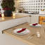 Table de salle à manger extensible pour 4 personnes avec îlot de cuisine avec comptoir en bois massif, armoire de rangement, tiroirs et station de charge au fini blanc