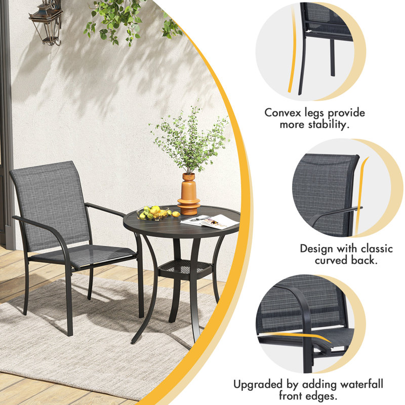 Ensemble repas d'extérieur carré pour 4 personnes 36,8 po L Jenesis, Gris