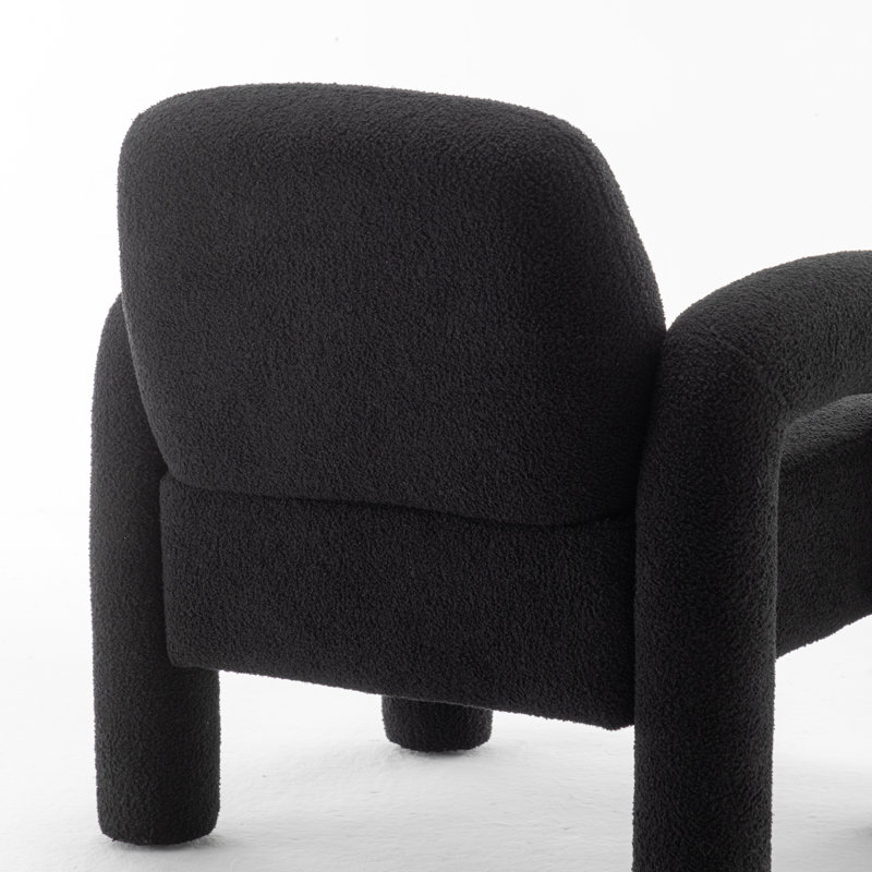 Upholstered Armchair, Black 100% Polyester