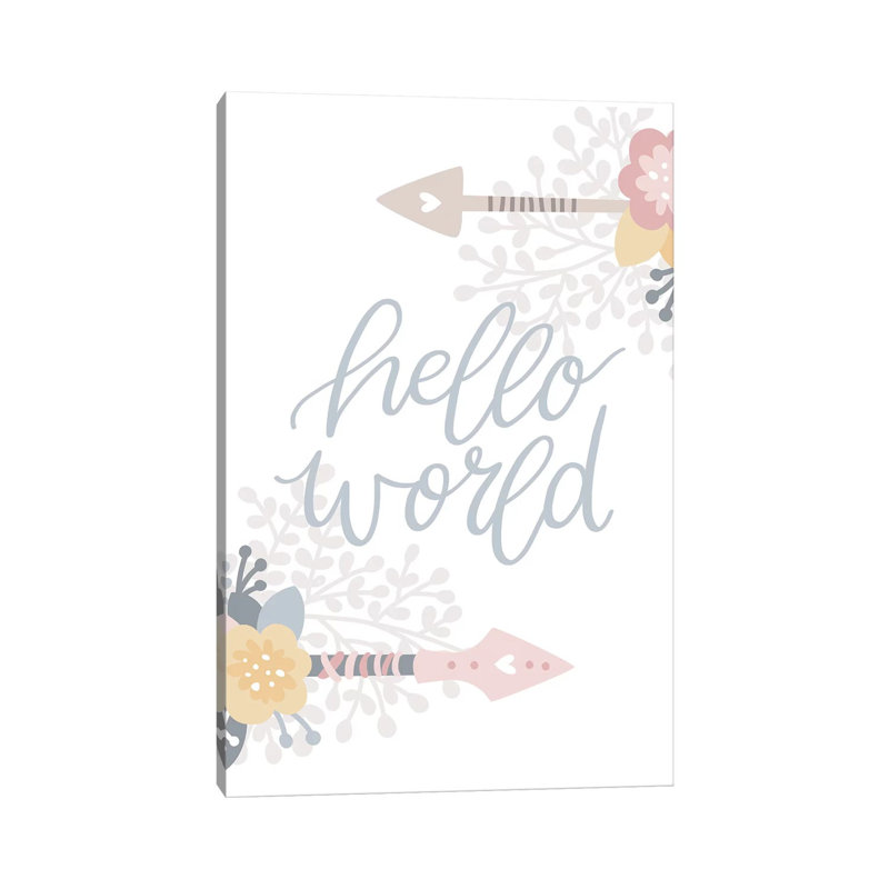 " Hello World ", 26" H x 18" W x 1.5" D, Wrapped Canvas, No Mat