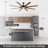 72" Modern Farmhouse Ceiling Fan with Light, 8-Blade Indoor/Covered Patio Fan with Reversible DC Motor, Dimmable 3CCT LED, Remote Control, Black & Walnut Finish