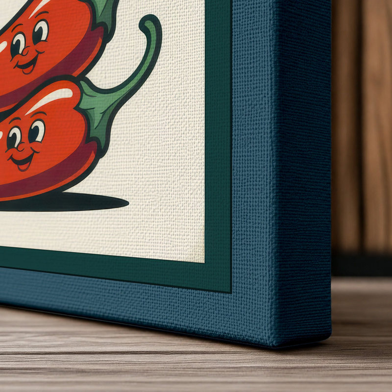 Spice Spice Baby Retro - Wrapped Canvas, 24x16 - 61.0 x 40.6 cm, Teal Border