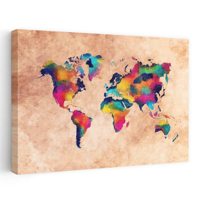 Carte du monde, art mural contemporain