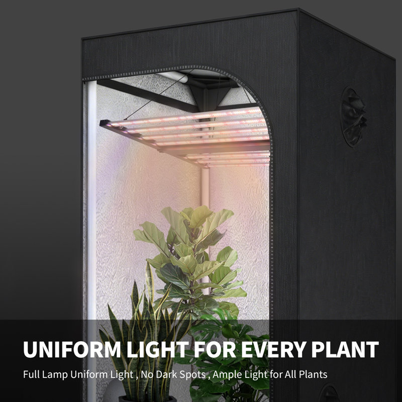 Lampe de culture à DEL pliable à 8 barres avec lampe de croissance à intensité variable de 720 W, lampe à croissance variable à spectre complet, couverture de 4 pi x 4 pi pour la culture hydroponique et la serre intérieure