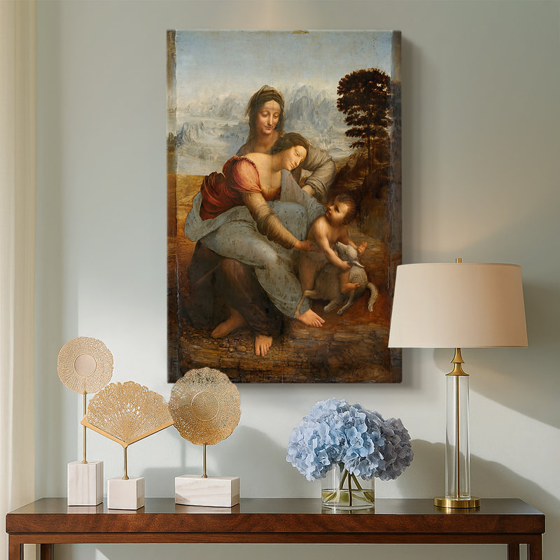 La Vierge et l'enfant avec Sainte Anne - galerie d'art sur toile tendue par Leonardo Da Vinci, 18 x 27