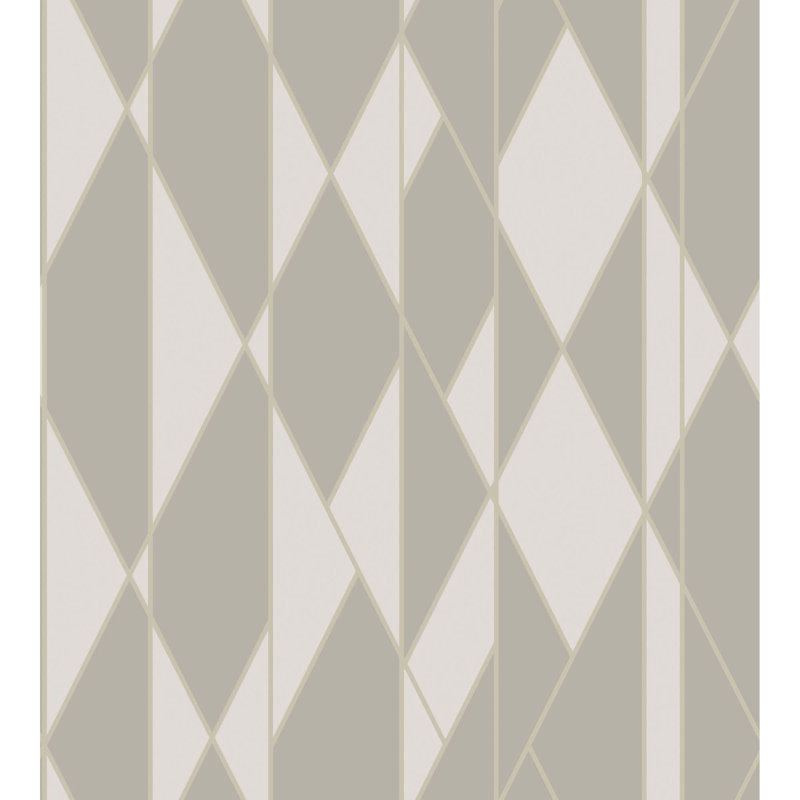 Oblique Geometric Wallpaper Roll, Gray/White