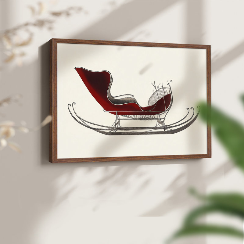 Art de Noël - DCCCLXI - Reproduction encadrée - Restickable, H 16 po x l 20 po, Noyer
