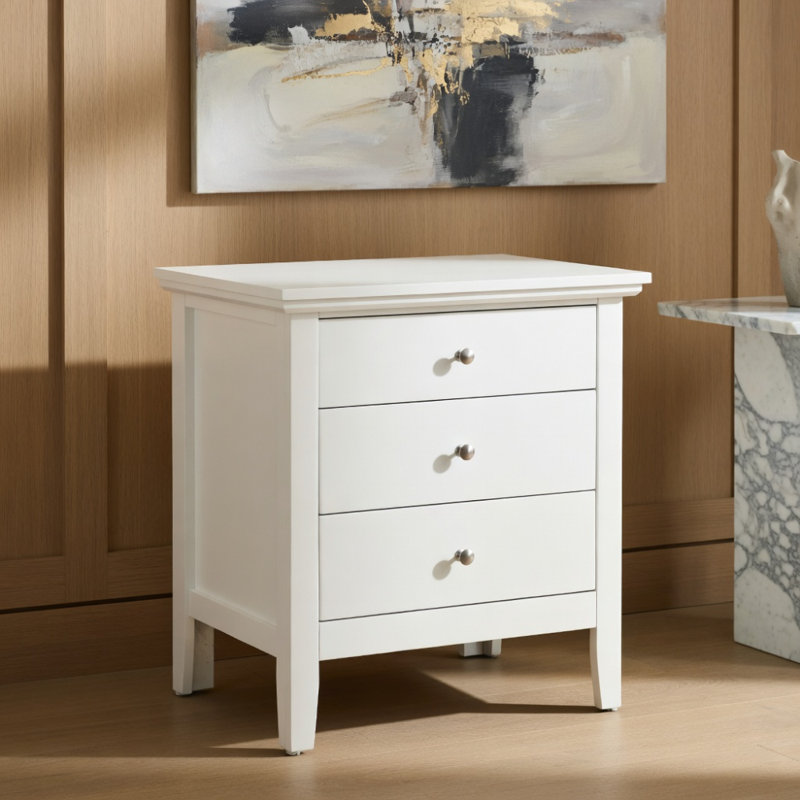 Table de chevet élégante blanche