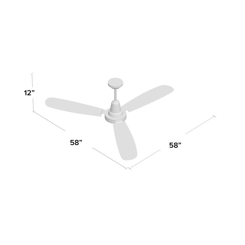 Ventilateur de plafond à 3 pales 58 po avec contrôle mural Moulton