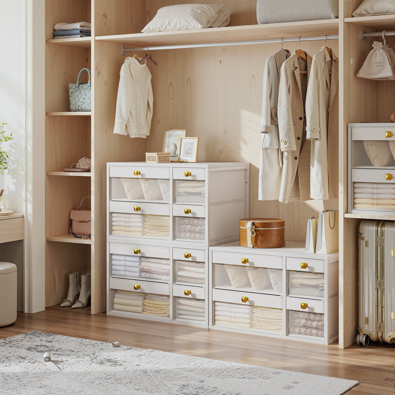 Tiroirs de rangement empilables en tissu - Organisateur modulaire, commode à bricolage, table de chevet, chambre à coucher et salon, plusieurs tailles (standard / plus large / supérieur) et couleurs