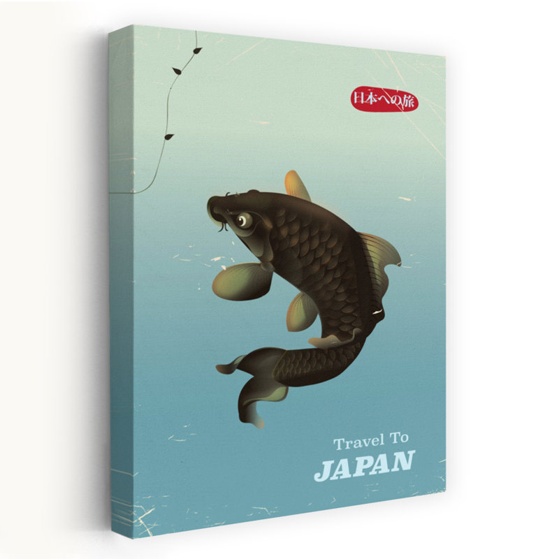 Serene Japanese Koi Contemporary Wall Art Print, 91.44cm H x 60.96cm W
