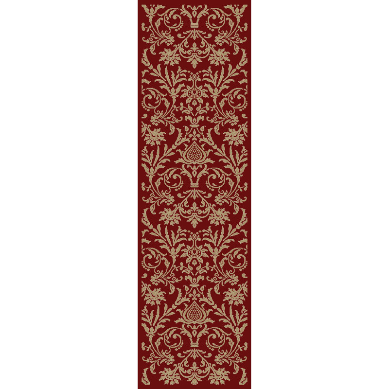 Tapis rouge royal à tissage plat Royal, Tapis de couloir 2 pi 3 po x 7 pi 7 po