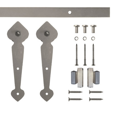 Metal Single Door Barn Door Hardware Kit Standard Single