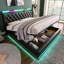 Full Size Upholstered Bed With 360° Wrap Led, Hydraulic Storage, Type-c, Black