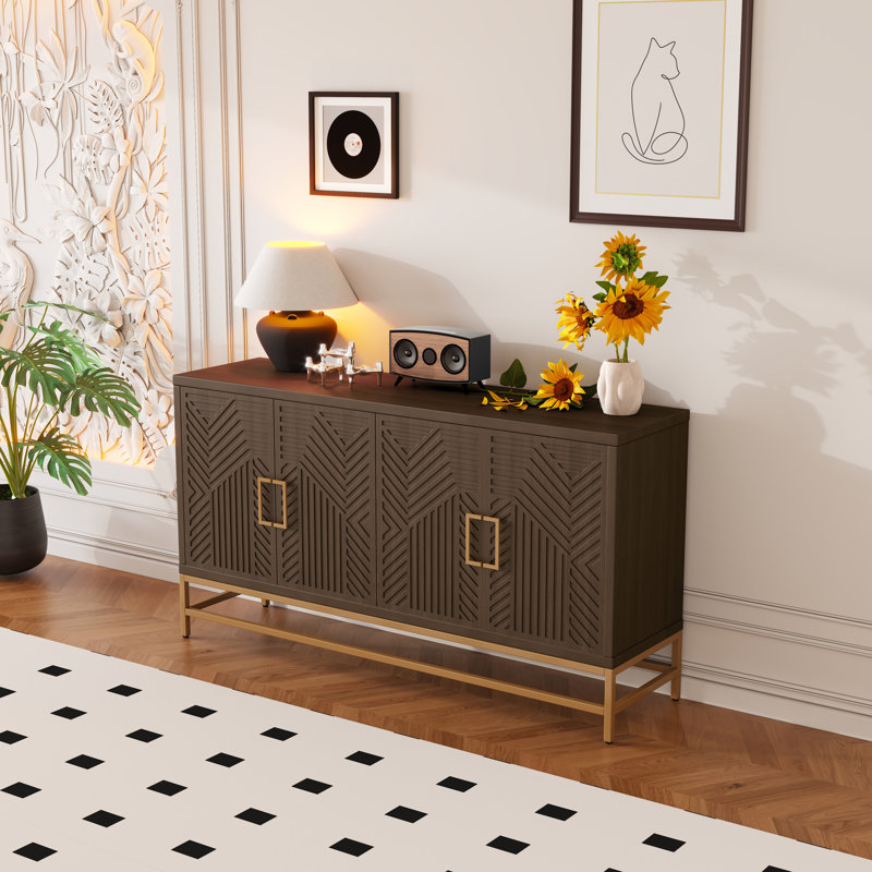 Zavien Accent Cabinet, Espresso, 34" H x 59.8" W x 15.7" D