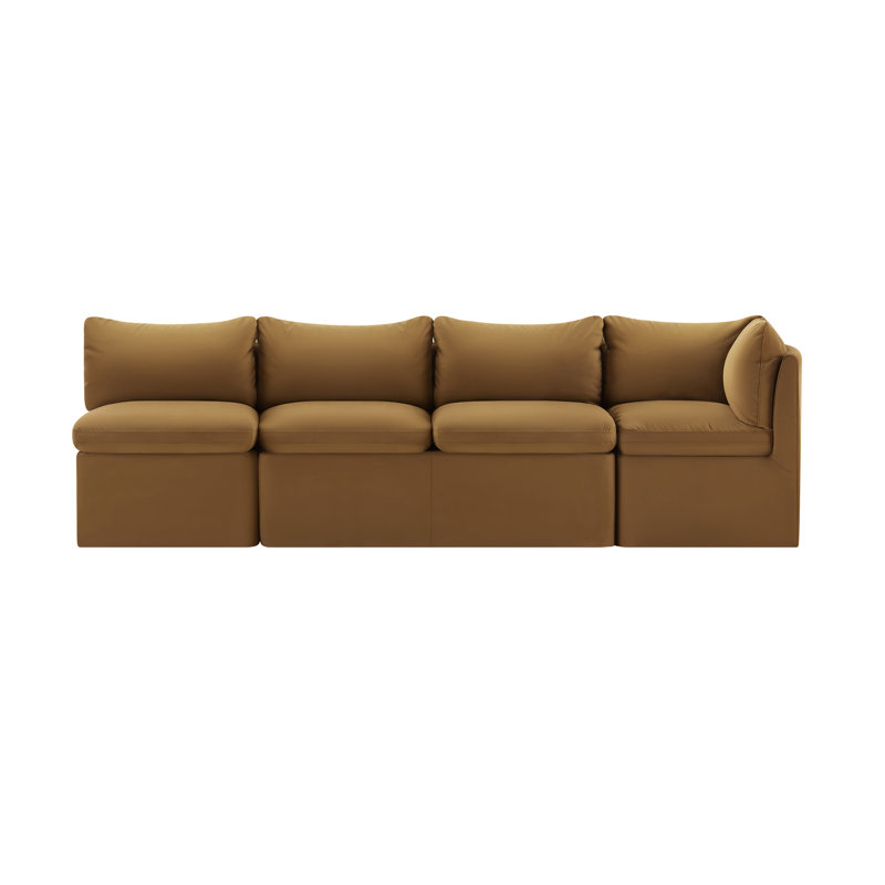 Banquette de coin Alayaa, Velours ocre Soren