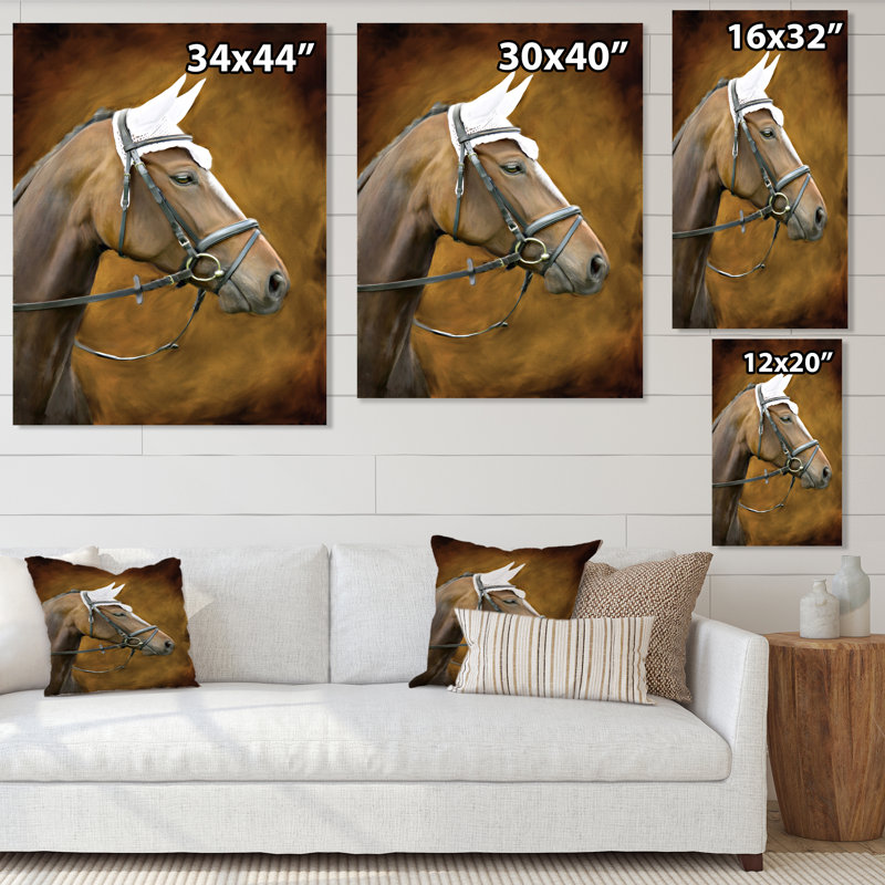 Portrait d'une maison brune - Impression sur toile, H 32 po x l 24 po, Toile tendue