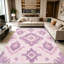 Tapis mauve à motif géométrique du sud-ouest 1 pièce Boho Aztec-129450543