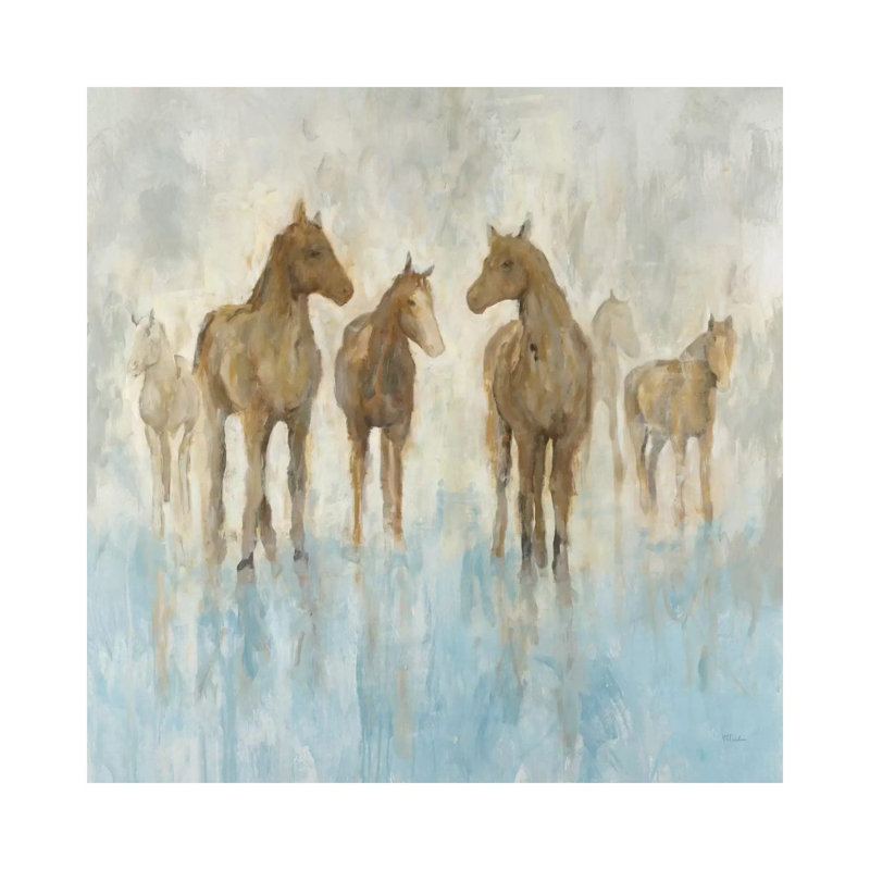 Horses 1 Piece Wrapped Canvas Painting, 30.48 cm H x 30.48 cm W