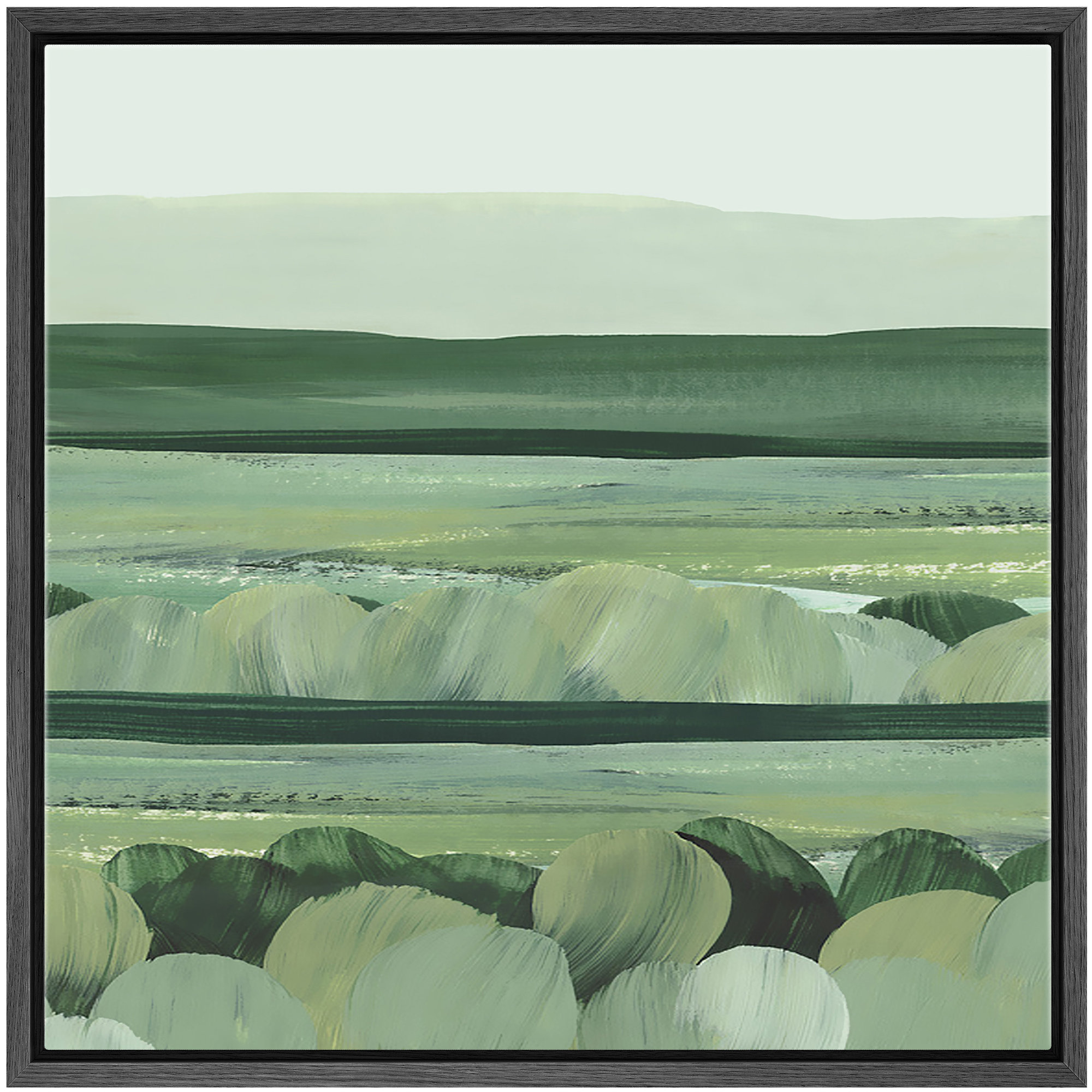 IDEA4WALL Green Abstract Landscape | Wayfair