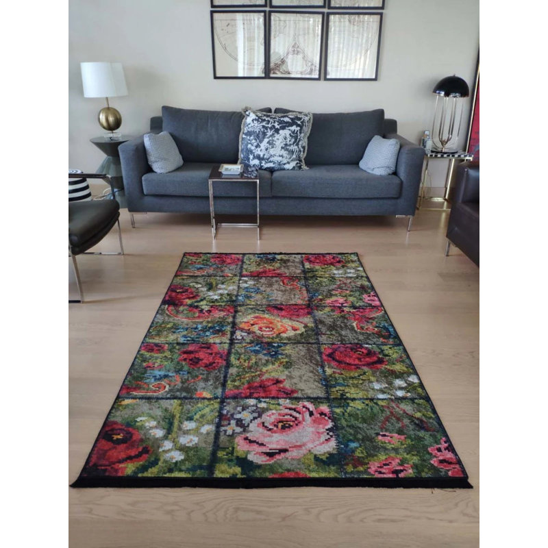 Tapis mathaï avec envers antidérapant, Tapis de couloir 2 pi 7 po x 14 pi 9 po